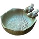 thumbnail image 1 of Bañera para pájaros redonda con dos pájaros decorativos de cerámica: bebedero y comedero para pájaros al aire libre a pie para pájaros silvestres, 1 of 4
