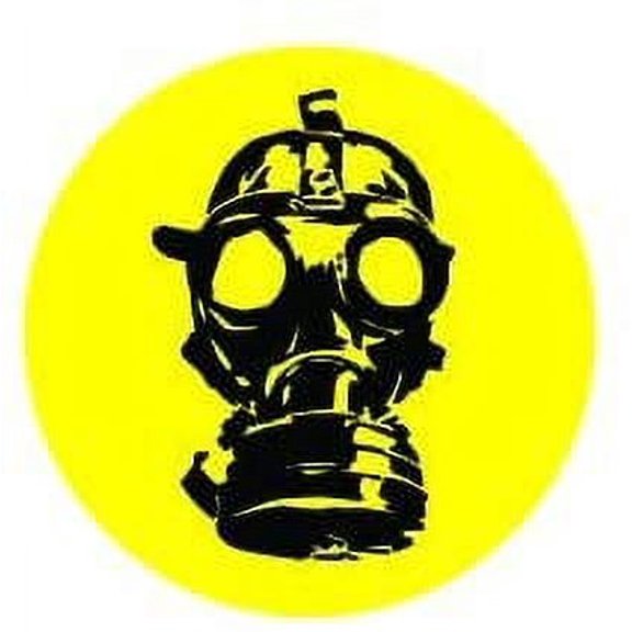 Pair of Gas mask zombie funny hard hat/helmet vinyl decal sticker