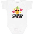 thumbnail image 3 of Inktastic My Cousin Loves Me Pineapple Girls Baby Bodysuit, 3 of 5