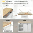 thumbnail image 6 of White Rolling Kitchen Island with Foldable Countertop, Slide-Out Shelf & Drawer, 6 of 9