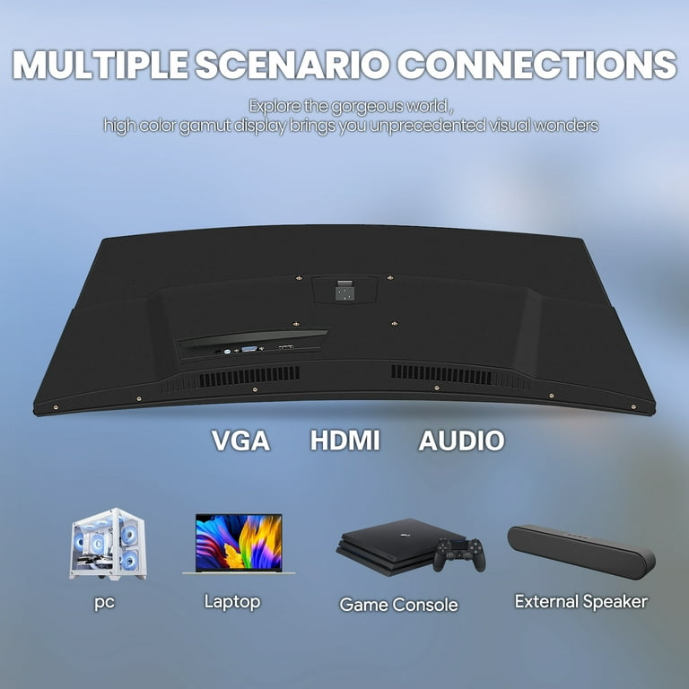 KOORUI 24 inch Full HD 1080p Gaming Monitor 100Hz, 99% sRGB, Build-in  Speakers, Low Blue Light, Tilt, VESA Wall Mount, HDMI x1, VGA Port x1, Black
