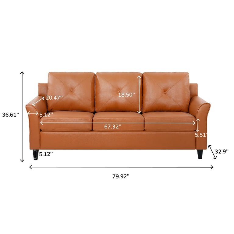  Naomi Home Raelynn Button Tufted Sofa Affordable Caramel Modern  Sofa - Microfiber Couch for Small Spaces Sofa Cama para Sala Modernos  Baratos - Durable Sturdy Living Room Furniture Tool-Free Assembly 