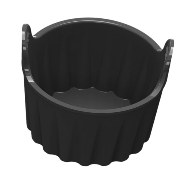 Taza para hornear muffins y magdalenas de silicona, sartén para muffins con freidora de aire de silicona, modelo de magdalenas con mini freidora de negro