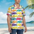 thumbnail image 3 of Vsdgher Colorful Car Print Men's Hawaiian Shirts Button Down Tropical Holiday Beach Shirts Vacation Clothes,Medium, 3 of 7