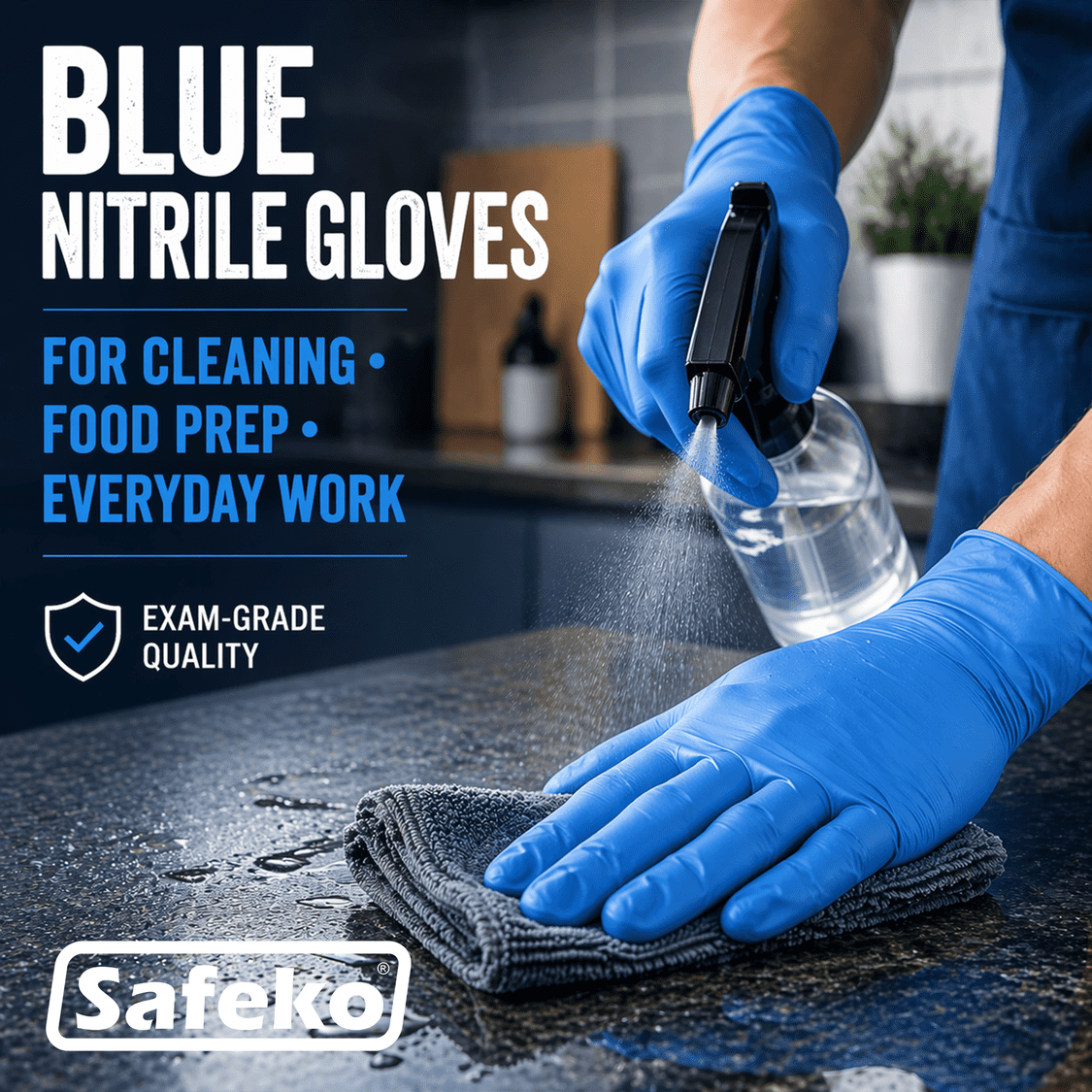 Safeko - Nitrile Examination Glove - BLUE - 4 Mil