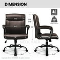 thumbnail image 4 of Neo Chair Essential Mid-Back Office Chair Adjustable Gaming Chair Padded Support, Brown, 4 of 6