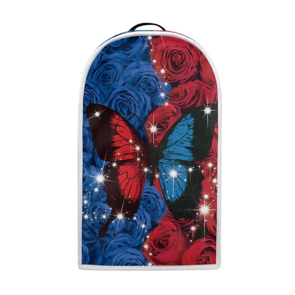 HELLHERO Red and Blue Butterfly Rose Pattern Kitchen Accessories 1Pcs Polyester 15.94"H x 9.45"L x 7.28"W for Kitchen Counter Protective