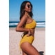 thumbnail image 2 of ABPHQTO Bañador de bikini con espalda atada en la cintura alta naranja para mujer, 2 of 5