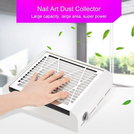 WALFRONT 40W Large Power Nail Dust Collector Nail Dust Suction Cleaning Collection Nail Art Tool US Plug, Nail Art Suction, Nail Dust
