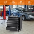thumbnail image 2 of 5-Drawer Rolling Tool Cabinet with Lock Sliding Drawers and Side Handle Mobile Tool Chest for Garage Workshop Warehouse Blue, 2 of 7