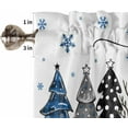 thumbnail image 5 of Christmas Kitchen Curtains and Valances Set, Rod Pocket Curtains Tier Farmhouse Window Curtains 24 Inch Length, Winter Snowflake Blue Black Grey Xmas Trees 3 Piece Kitchen Curtains Set, 5 of 6