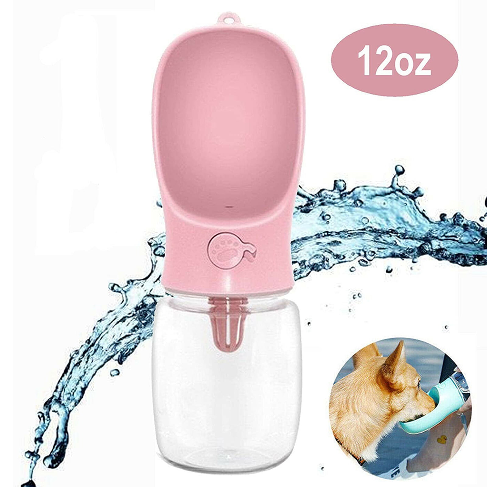 Pink Creative Pets Waterer for Small Dogs Cats Dog Drinking Fountain Cat Water Dispenser Station Pet Water Bowl POPETPOP Automatic Pet Feeder 500ml 
