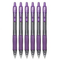 Pilot G2 Retractable Rollerball Gel Pens, Bold Point, 1.0mm, Purple Ink, 6 Count