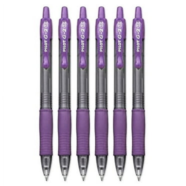 Pilot G2 Retractable Rollerball Gel Pens, Bold Point, 1.0mm, Purple Ink, 6 Count