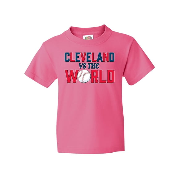Inktastic Cleveland Vs. the World blue and red with baseball Youth T-Shirt