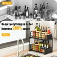 thumbnail image 6 of Under Sink Organizer, 2 Tier Metal Drawer Storage Organizer with 6Pcs Hooks, Pull Out Cabinet Storage Shelf for Bathroom Kitchen, 6 of 7