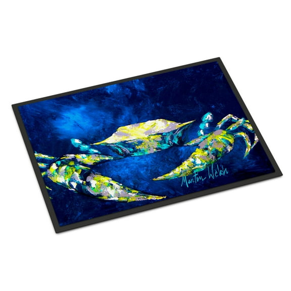 Carolines Treasures MW1101MAT Crab Tealy Door Mat Indoor Rug or Outdoor Welcome Mat 18X27 Doormat 18H X 27W multicolor