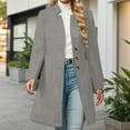 thumbnail image 4 of Long Winter Trench Coat Overcoat For Ladies With Slim Fit Design Color: Grey Size: XXL, 4 of 7