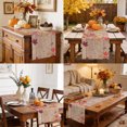 thumbnail image 4 of Thanksgiving Table Runner - 36 Inch Long Vintage Fall Orange Maple Leaves Wooden Cotton and Linen Blended Dress Scarves Farmhouse Table Runner for Kitchen Dining, Coffee Table, 13" x 36", 4 of 8