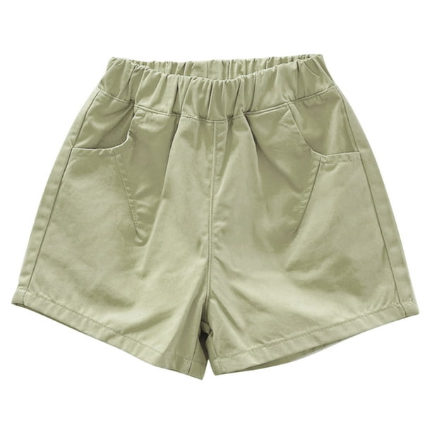 Odeerbi 1-7 Años Niños Niñas Verano Pantalones Cortos Algodón Casual Primavera Color Sólido Pantalones Cortos Con Bolsillos