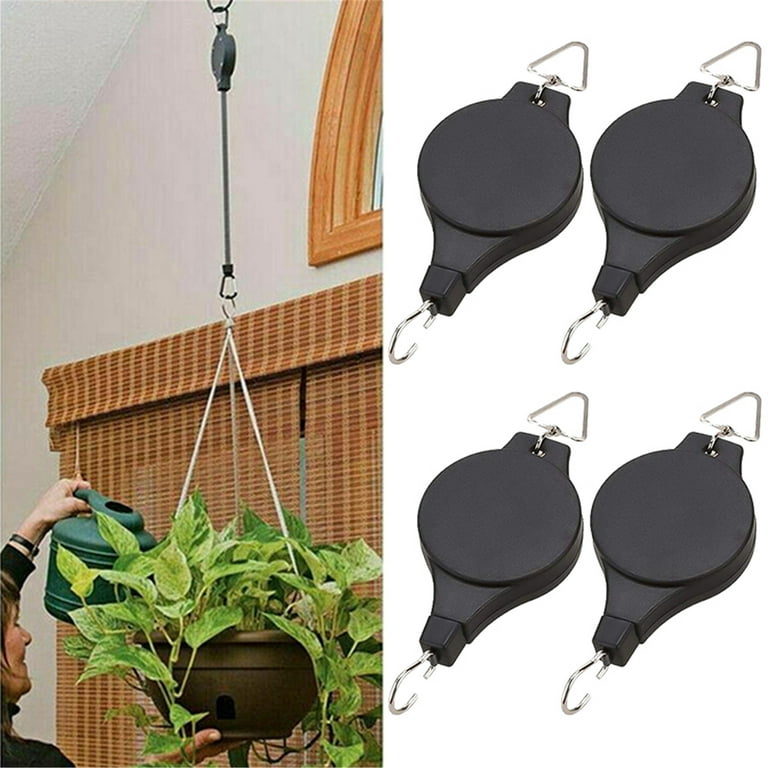 Elbourn 4PCS Plant Pulley Retractable Plant Hanger for Hanging