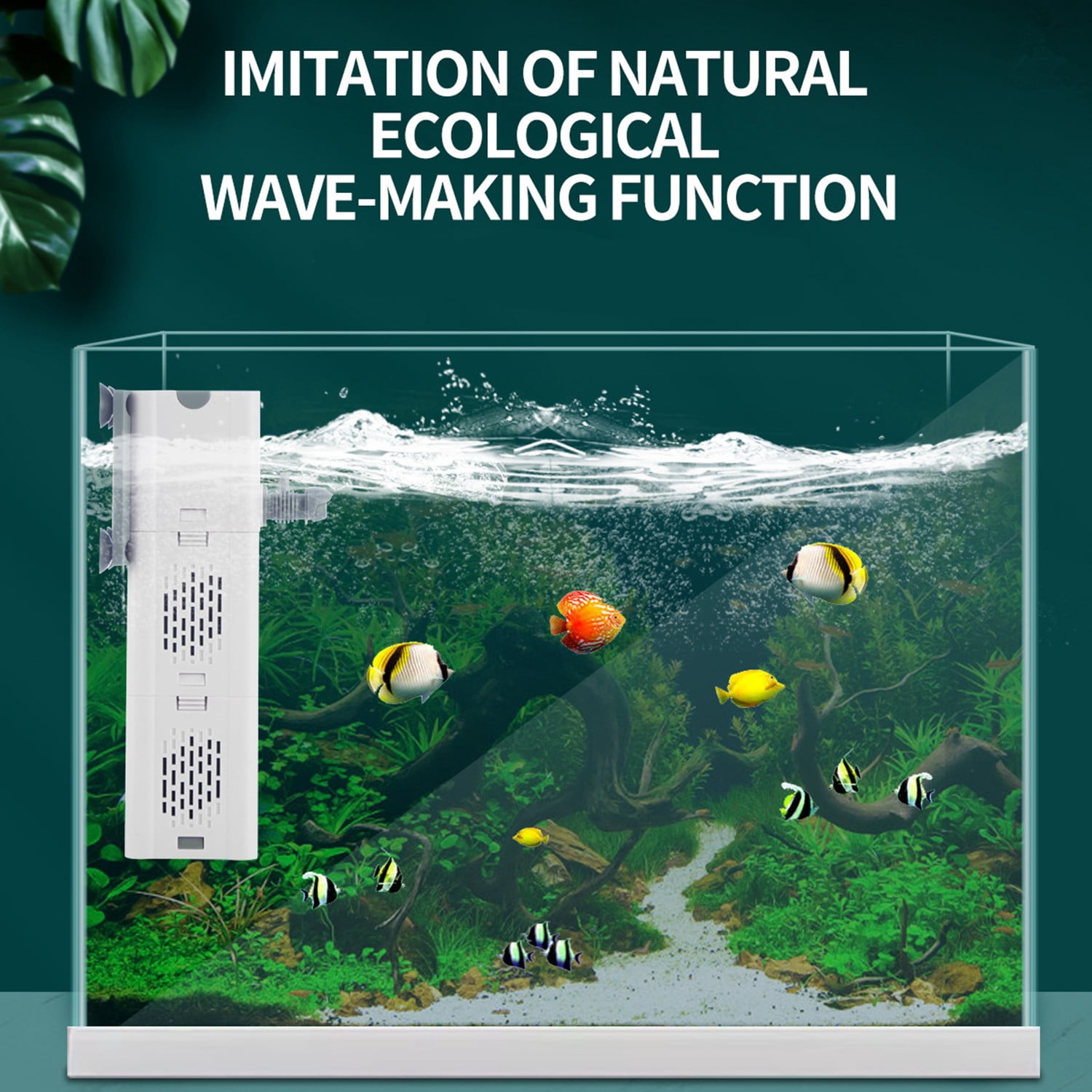 XZKING Aquarium Internal Filter, Submersible Power Filter with Rainwater Aerator System Oxygen Air Fish Tank Filter Water Pump for 20 Gal Fish Tank
