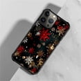 thumbnail image 2 of Case for iPhone 15 Pro Case, Shiny Red Snowflake Pattern Graphic Design Girl Boy Soft Silicone Hard Acrylic Shock Protection Case for iPhone 15 Pro, 2 of 7