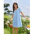 thumbnail image 5 of EKOUAER Cotton Nightgowns for Women Lace Trim Sleep Shirts Short Sleeve Night Shirts Sleep Dress with Pockets, 5 of 6