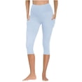 thumbnail image 5 of Women Yoga Capris Workout Out Pocket Leggings Fitness Sports Running Athletic Capris Pants, 5 of 10