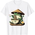thumbnail image 1 of Frog Eating Ramen Kawaii Neko Japanese Noodles Anime Lovers Camiseta, 1 of 2