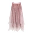 thumbnail image 2 of Vedolay Mini Skirt for Women Floral Print High Waist Flared Ruffle Hem Boho Midi Skirt,Pink One Size, 2 of 3