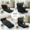 thumbnail image 4 of YODOLLA Folding Gaming Chair with 14-Level Adjustable Backrest, Padded Floor chair for adults for Living Room in Black, 4 of 9