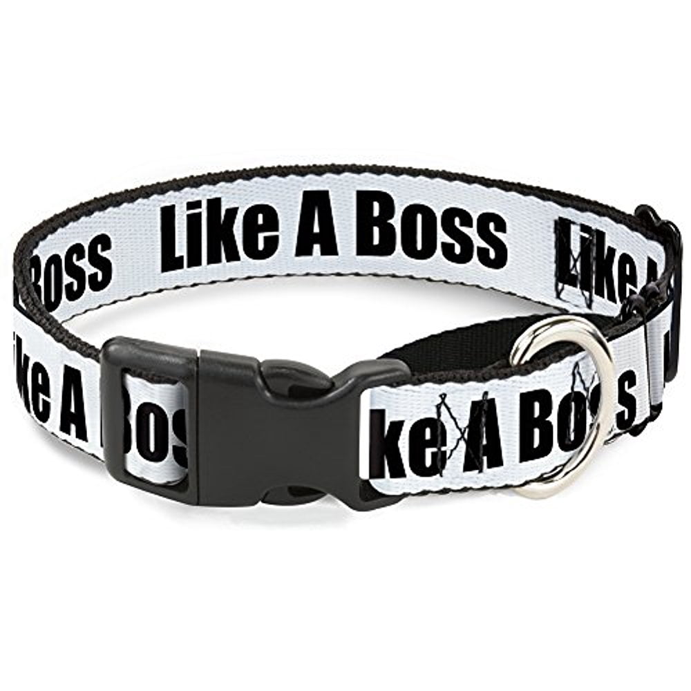 buckle-down mgc-w31249-l like a boss white black martingale dog collar