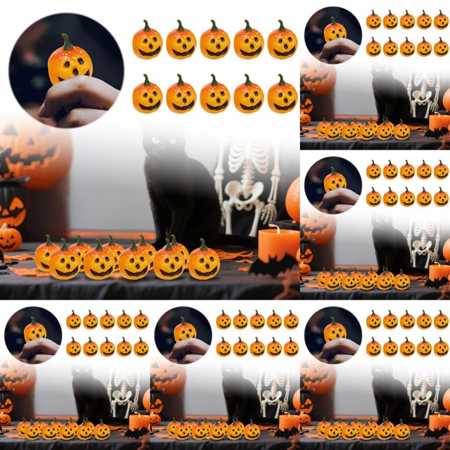 Party Supplies Mini Pumpkin Decorations with Faces for Festive Table Centerpieces and Event 10PCS,5-Pack