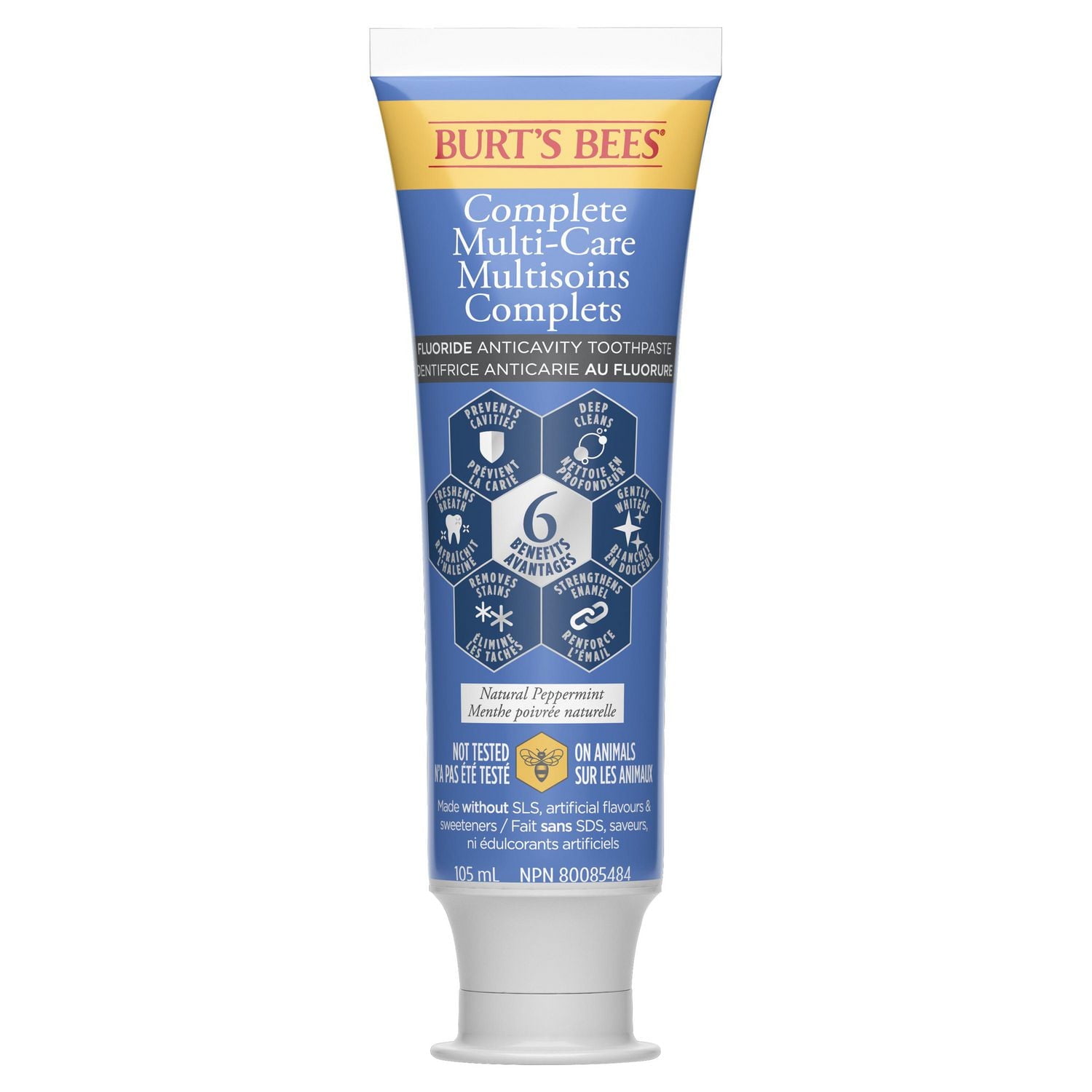 Burt's Bees Toothpaste Complete Multi Care, 105 mL, Natural Source Flavour