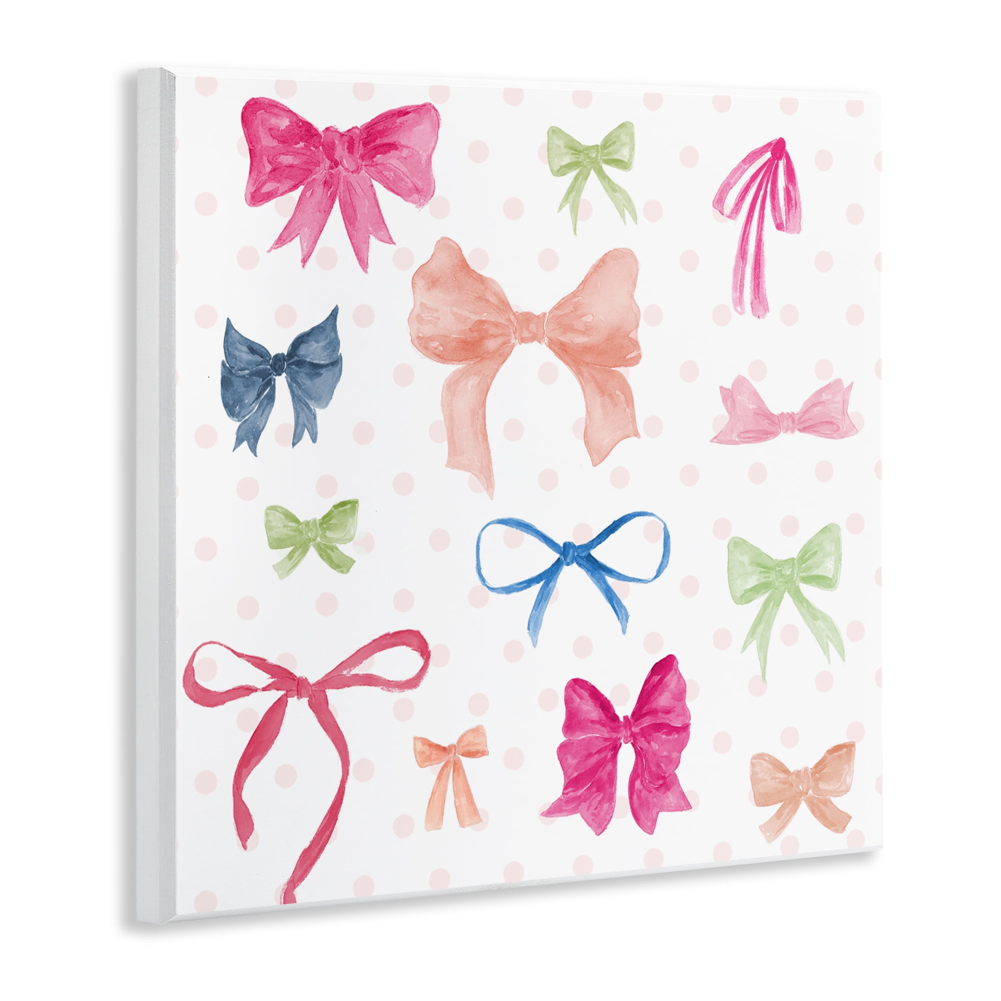 Stupell Industries Colored Bows on Plaid Wall Plaque Art, design by Lucille Price