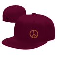thumbnail image 4 of DouZhe Flat Brim Cap Snapback Hat, Hippies Anti-Guerre Paix Imprime Rouge Adulte Casquette de Baseball Réglable, 4 of 6