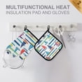 thumbnail image 4 of Yayeee Oven Mitts and Pot Holder Set of 4 Heat Resistant Kitchen Gloves Baking Hot Pad, Colorful Sailboats, 4 of 5
