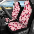 thumbnail image 4 of Pzuqiu Pink Strawberry Car Seat Covers Full Set Steering Wheel Seatbelt Headrest Coasters Center Console Cushion Pad Keychain 14 Pcs Interior Vehicle Accessories Spring Summer Fall Winter, 4 of 7