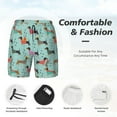 thumbnail image 6 of Picia Christmas Dachshund pattern Mens Swim Trunks with Compression Liner Stretch Beach Shorts Quick Dry with Zipper Pockets No-Chafing Board Shorts-, 6 of 9