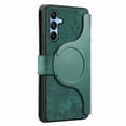thumbnail image 4 of Wallet Case for Samsung Galaxy A24 Cash Credit Pocket Card Slots Holder Folio Flip Shockproof Full Coverage Detachable Magnetic Cover [Compatible with Magsafe] Kickstand, Green, 4 of 10