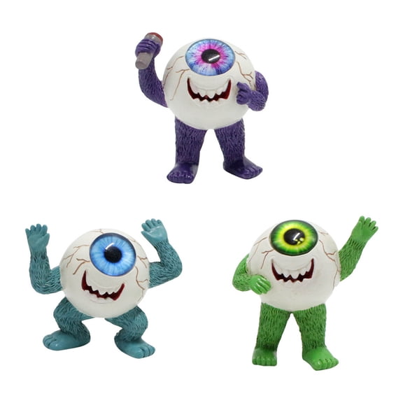 3PCS Eyeball Monster Resin Figurines, Cute One-Eye Halloween Tabletop Decorations, Mini Collectible Statues for Desk, Shelf, Home, Office & Party Decor