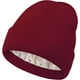 thumbnail image 1 of Gorro de punto con forro de satén para mujer, gorro de invierno para hombre, con forro de seda, suave, holgado y cálido, con puños (rojo vino), 1 of 7