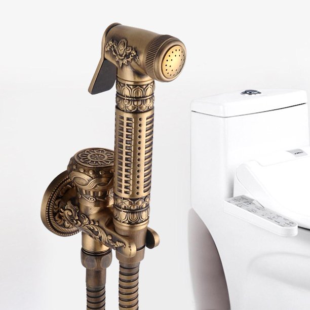 YLSHRF Bidets Shower Head,1Pc Antique Style Golden Toilet Copper Bidets