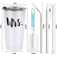 thumbnail image 4 of Mr and Mrs Tumbler Set of 2 Stainless Steel Travel Tumbler Ideas for Newlyweds Couples Wife Bride To Be Newly Engaged Bridal Shower, Insulated Travel Tumbler for Wedding Engagement(20 oz, Black&White), 4 of 6