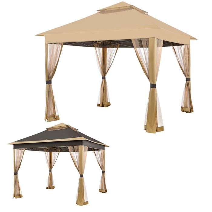 Garden Winds Custom Fit Replacement Canopy Top Cover Compatible with The Yaheetech 614299 11' x 11' Pop Up Gazebo - Upgraded Performance RipLock 350 Fabric