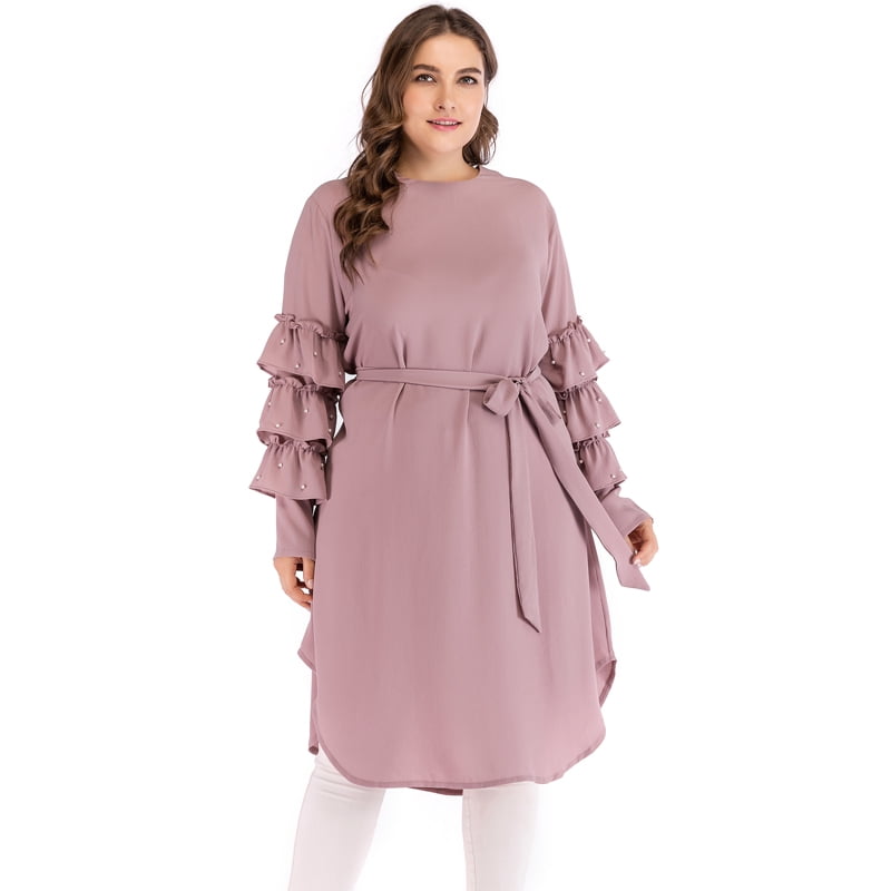beaded midi dress with sleeves
