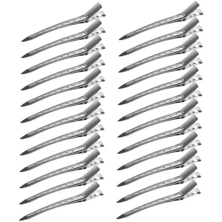24pcs Alligator Hair Clips, EEEkit Silver Metal Hair Sectioning Clips for Women Girls, Duck Bill Clips for Styling, 3.5''