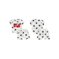 thumbnail image 3 of Aojekbee Baby Boys Shorts Set, Short Sleeve Embroidery Letters T-shirt with Stars Print Shorts Summer Outfit for 4th of July, 3 of 10