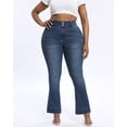 thumbnail image 5 of Gocolloa Plus Size Jeans Bootcut Stretchy for Women High Waisted Modern Curvy Flare Trouser Jean Royal Blue 24W, 5 of 6